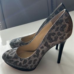 Brian Atwood Women’s Glitter Leopard Heels | Excellent Condition 