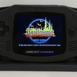 Black Gameboy Advance IPS V5, USB-C Rechargeable