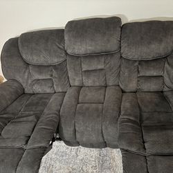 Dark Grey Reclining Couch