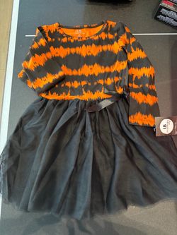 Orange/black toddler dress