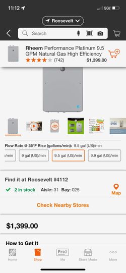 New Rheem High Performance Platinum Gas Hot Water Heater