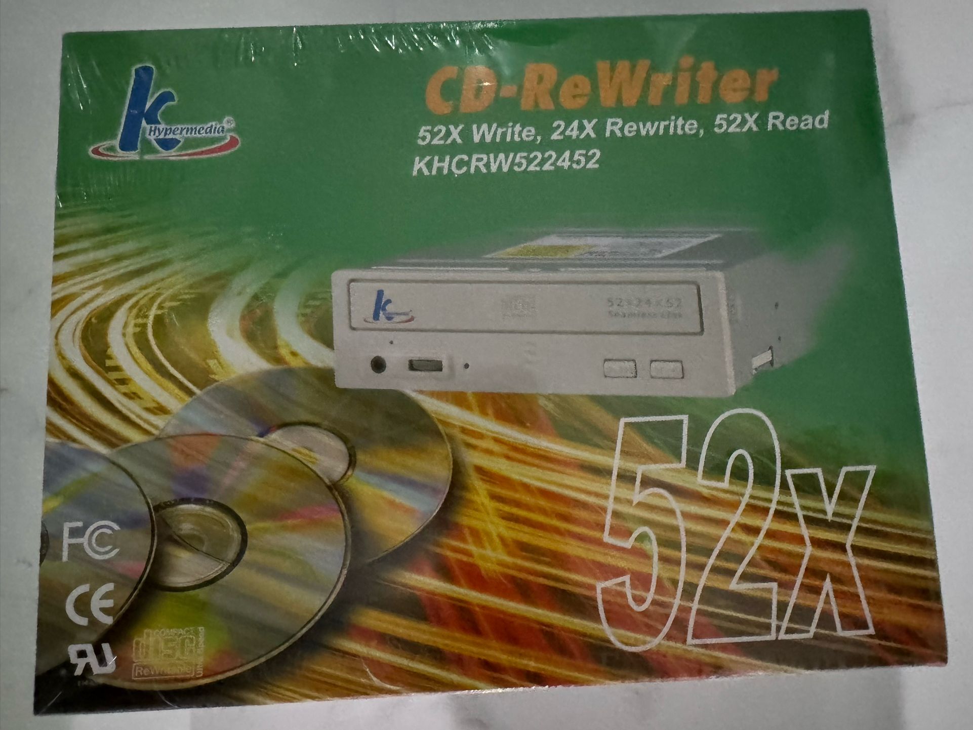 K HYPERMEDIA CD 52XWRITE, 24XREWRITE, 52XREAD # KHCRW522452 -NEW in FACTORY SEALED BOX