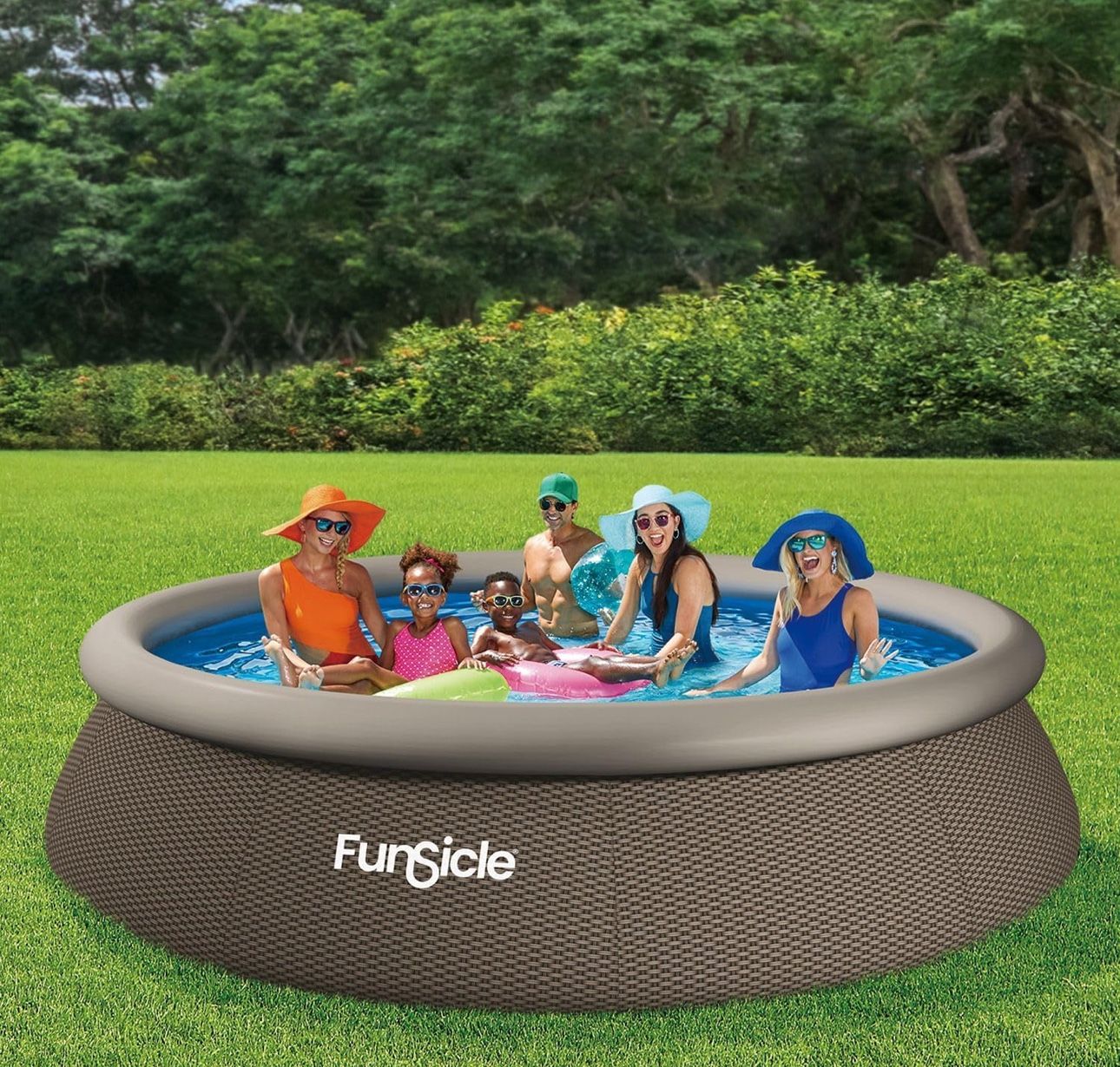 Funsicle 14 ft QuickSet Designer Pool - Dark Double Rattan