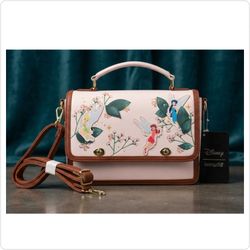 Disney Tinker Bell & Fairies Floral Crossbody Bag / Satchel Loungefly Purse