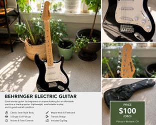 Behringer Electric Guitar + Gig Bag | Great Beginner Setup