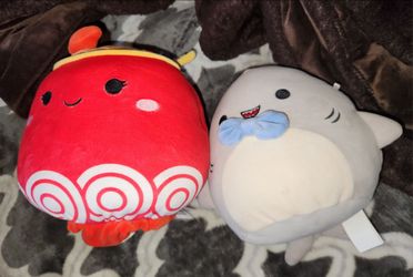 2 squishmallows 8" Ramen and shark $12 for both excellent condition