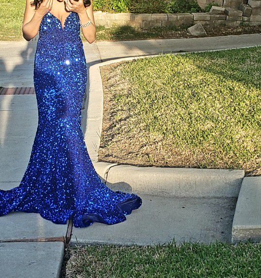 Beautiful Royal Blue Sparkling Gown 