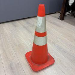 28" Orange PVC Revolution Series 1-Piece Traffic Cone with Black Base/4"/6" 3M Reflective Collar
