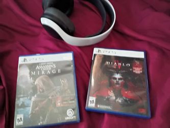 PS5 3D Sony Pulse Headset, Diablo 5 ( PS5) , Assassin's Creed Mirage (PS5)