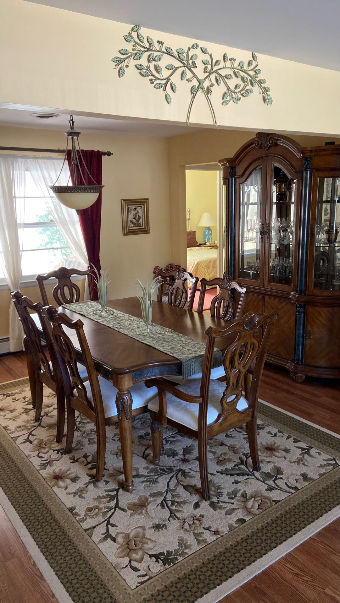 Dining room table and china closet