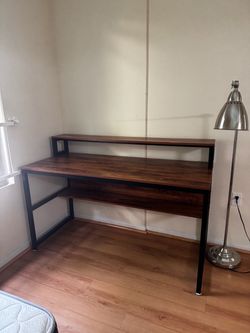 Industrial Computer Desk with Shelves – Moving Sale