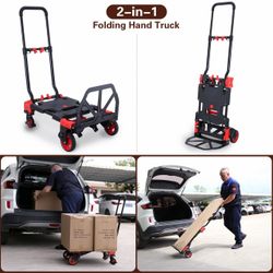Brand New JJSMKCH 2-in-1 Folding Hand Truck Dolly Cart with Wheels 330LB