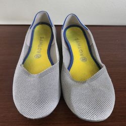 Rothy's Gray Yellow Slip On Flats Round Toe Ballet Flats Womens Size 10