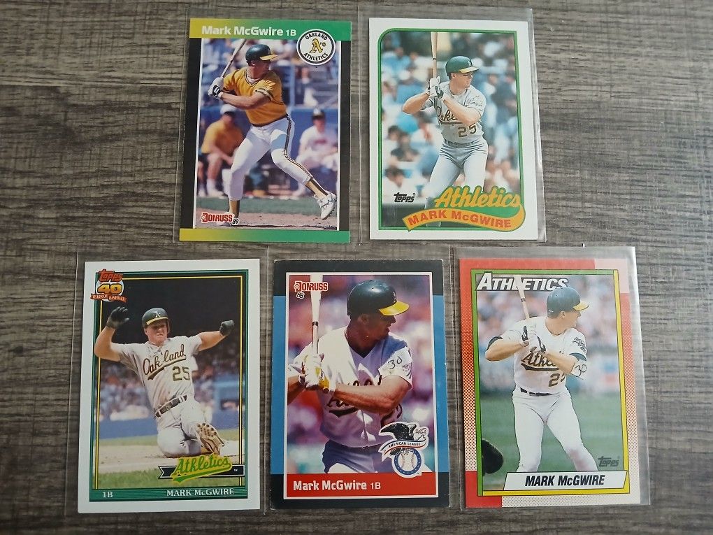 5 Mark McGwire Baseball Cards Athletics A's