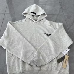 SS22 New essentials designer hooded sweatshirt light gray size M