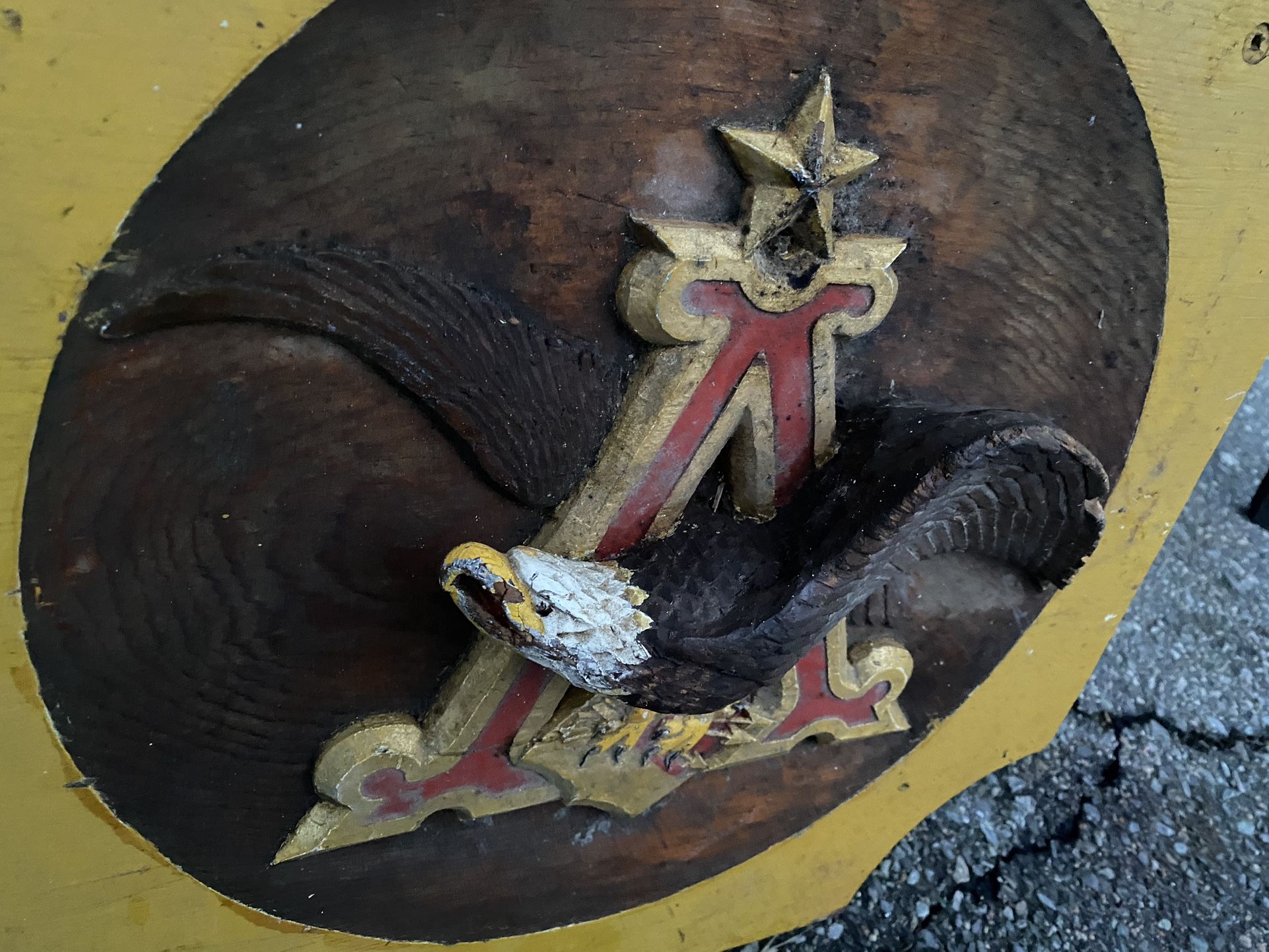 1960s WOODEN SIGN 1 PIECE NICE DETAIL $ 250