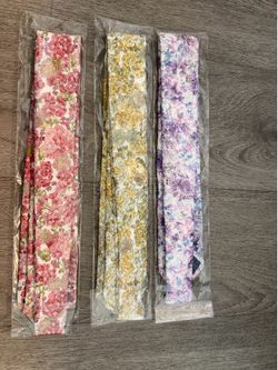 3 brand new cotton floral ties. 2.76” skinny ties
