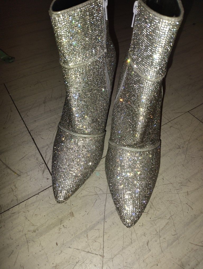 A New Day Brand By Target Silver Sparkle Boots