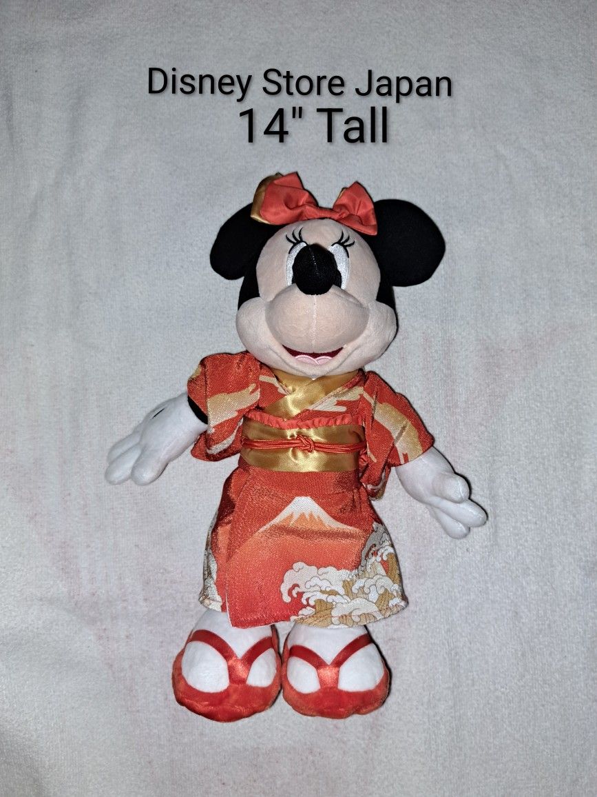 Disney Minnie Mouse Plush With Japanese Kimono From The Disney Store Tokyo Japan