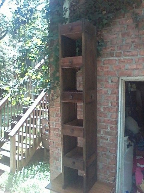 Shelf made of drawers and doors, upcycling