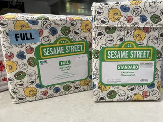 Sesame Street sheet set and Pillow covers