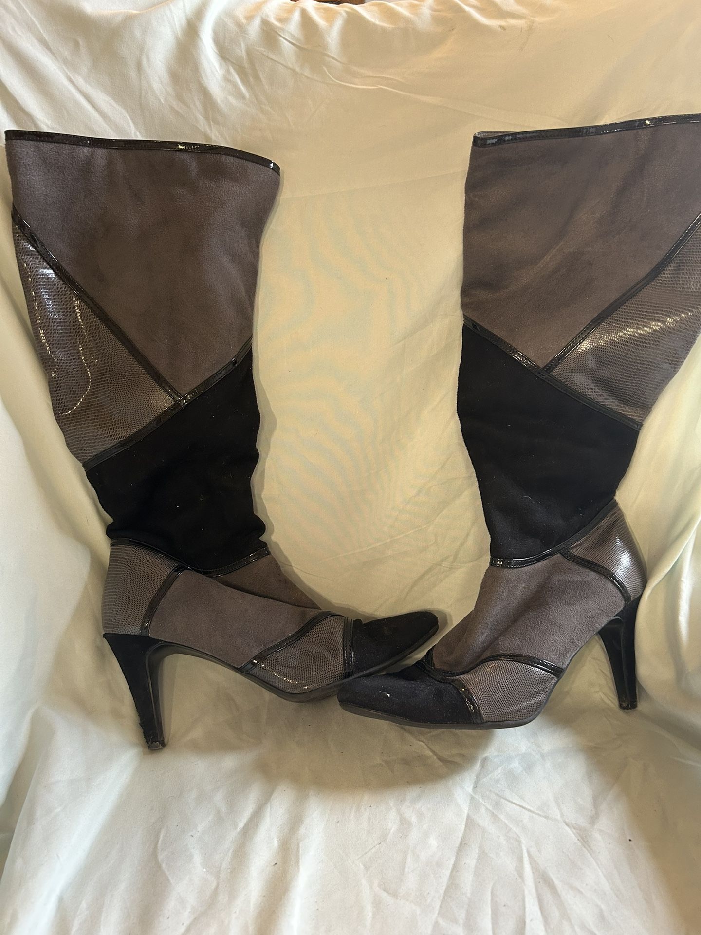 Knee High Patchwork Size 7.5 Boots By Impo