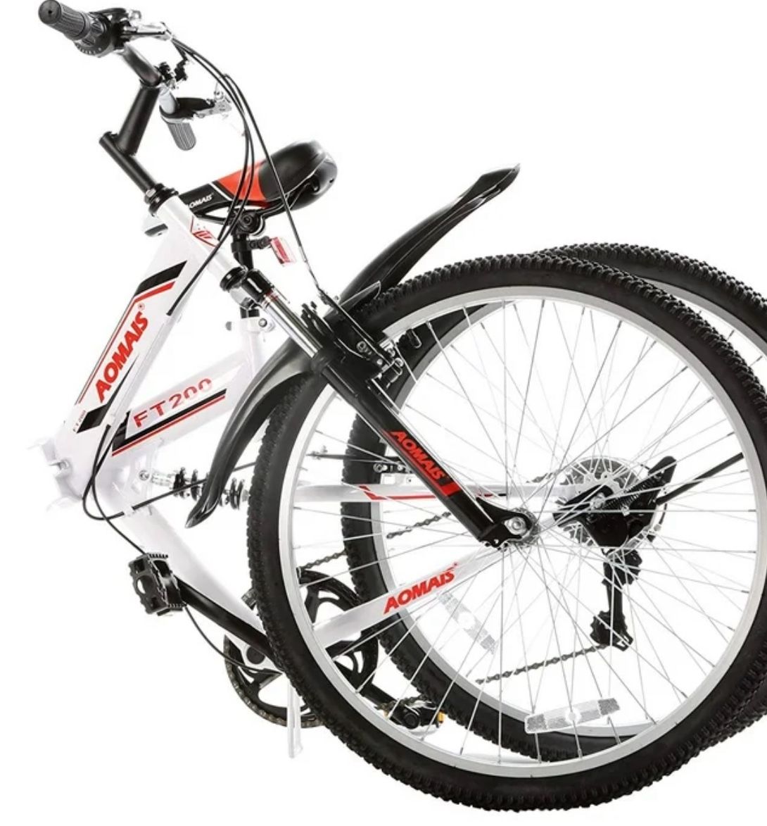 Uenjoy 26" Folding Mountain Bike Foldable Hybrid Bicycle 7 Speeds & Full Suspension & Shimano,