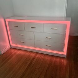 New White Dresser With Led Lighting Already Assembled. 