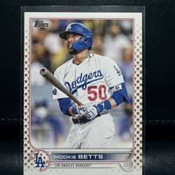 2022 Topps #50 Mookie Betts Los Angeles Dodgers baseball card. 