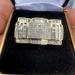 Chunky 10k Gold Diamond Ring