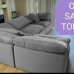 Gray Cloud Couch Modular Sectional Sofa 