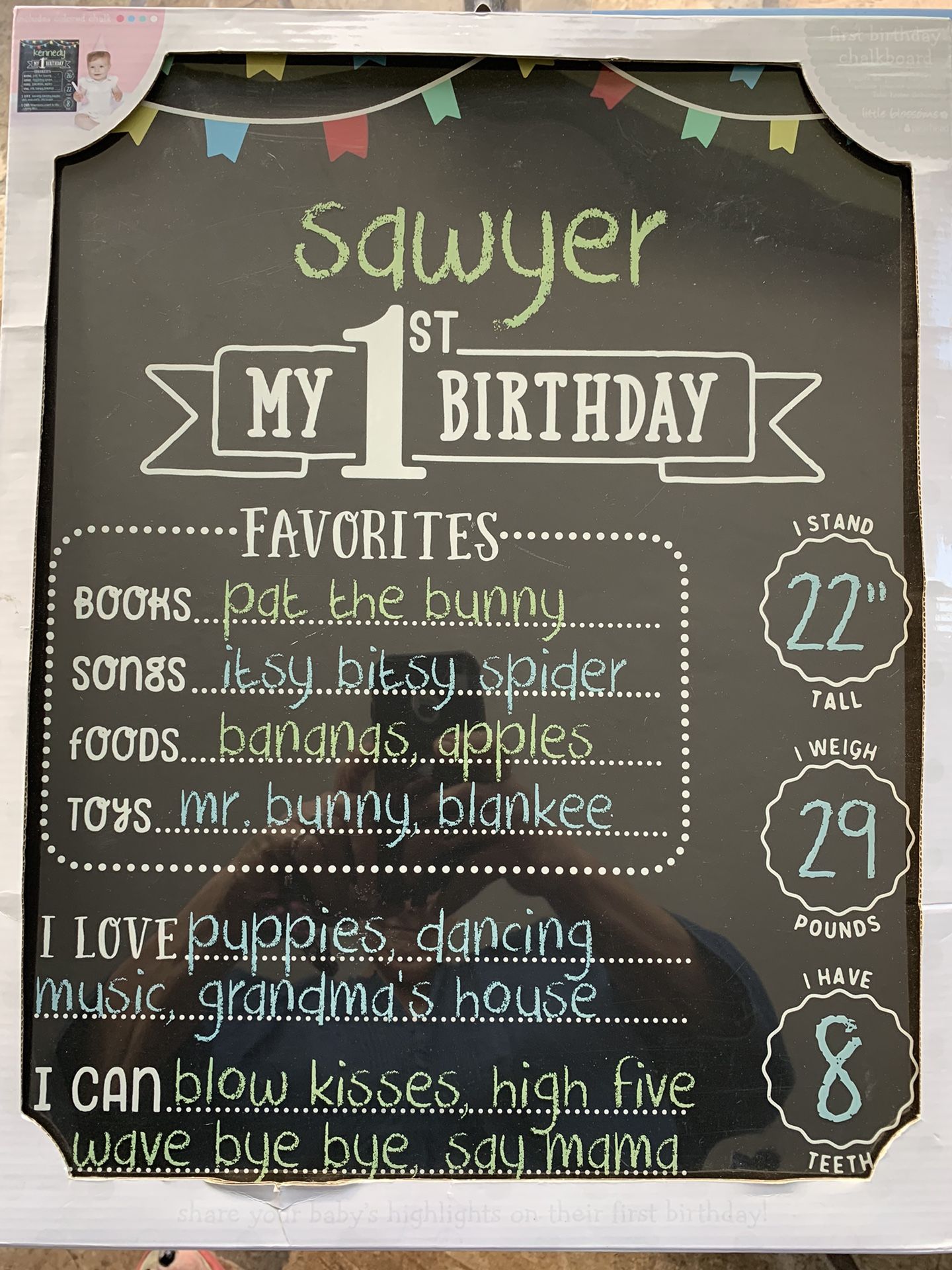 FIRST BIRTHDAY CHALKBOARD NEW