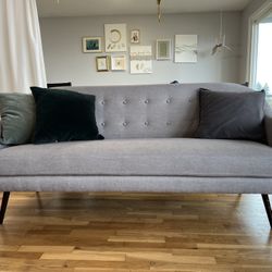 Mid-Century Grey Couch