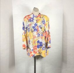 Alfred Dunner Botton Down Blouse Size 12