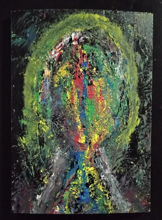 Abstract Original Painting Artwork Acrylic on Board 16" x 11" *40.00* Home Decor Art
