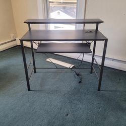 Computer DESK with Keyboard Stand and Electrical Outlet 