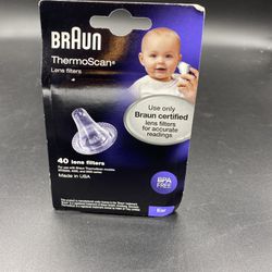 (40) GENUINE Braun Thermoscan Ear Thermometer Lens Filters / Covers NEW SEALED