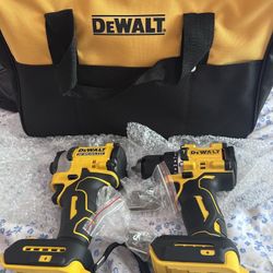 🔥 New  Dewalt 20V Brushless Drill + Impact Driver Set w/ Bag – Powerful & Clean! 🔥 