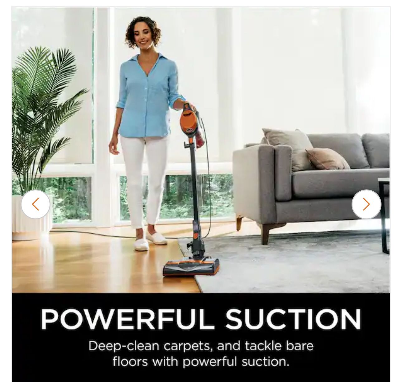 Shark Rocket Bagless Corded Washable Filter Stick Vacuum Cleaner for Hard Floors/ Rugs with Powerful Pet Hair Pickup in Orange