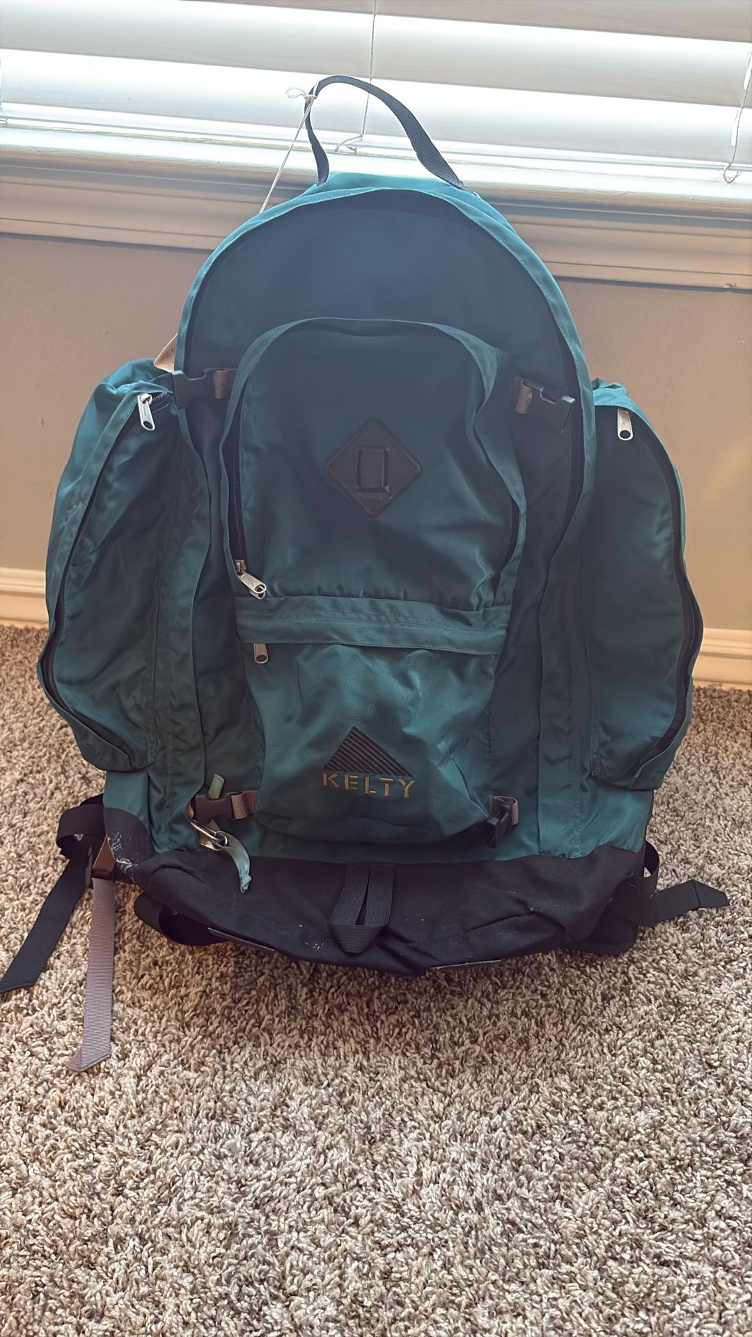Vintage Kelty Day Pack Backpack Waist Belt Green Hiking