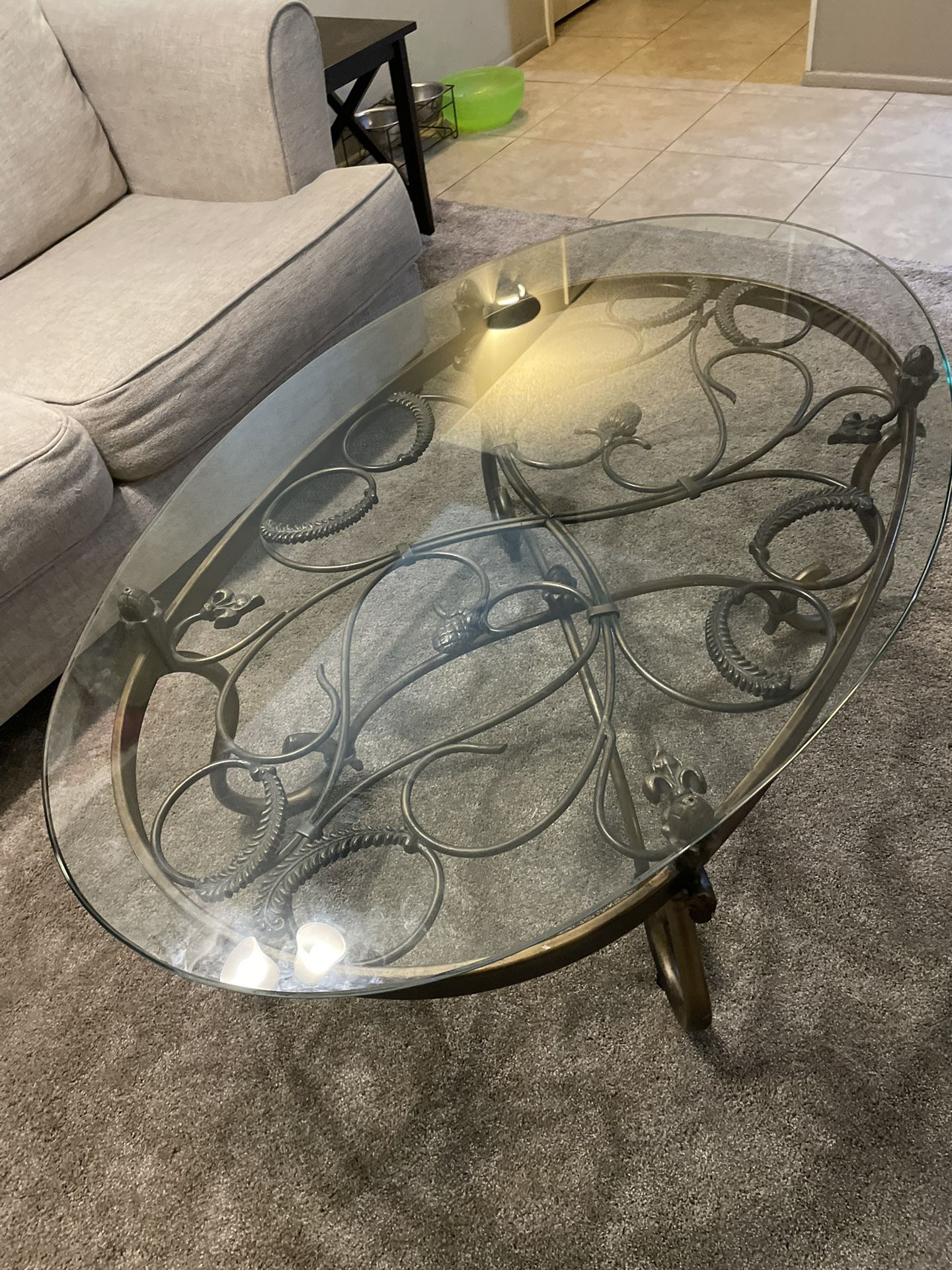 Glass/metal Coffee Table