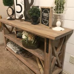 Custom Made Farmhouse Entryway Console And Coffee Tables. 