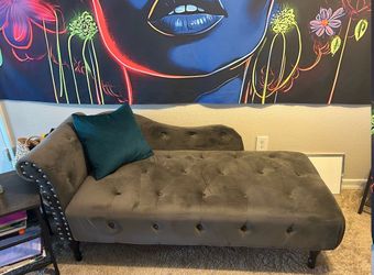 Velvet gray chase lounger