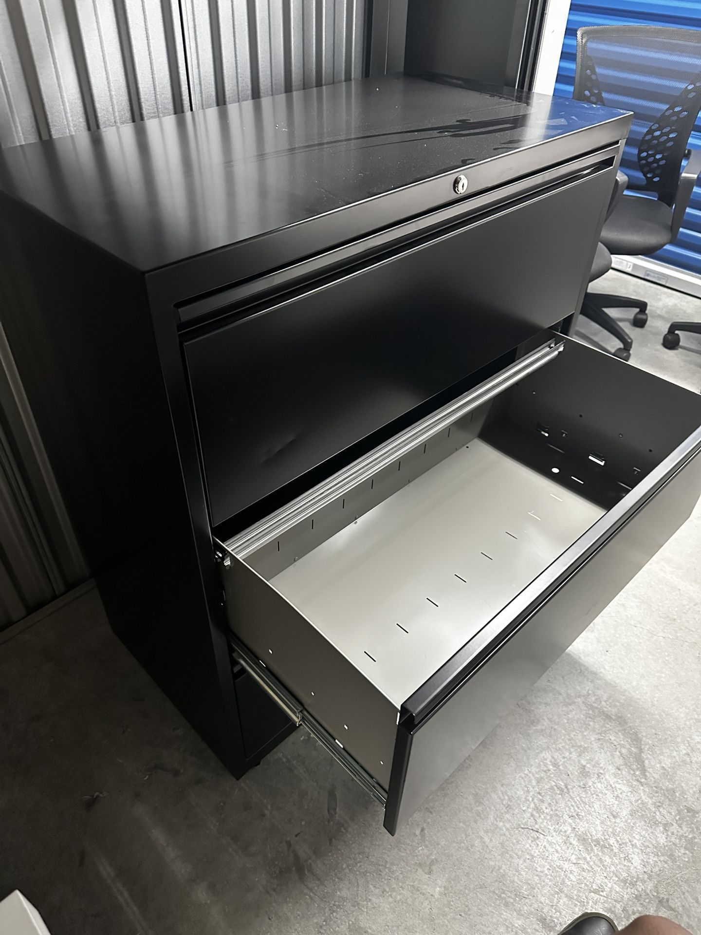 Black 2-Drawer Lateral Filing Cabinet — Heavy Duty