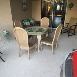 Dining Table 4 Chairs Sturdy Good Condition 