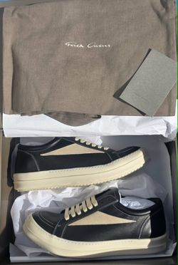 RICK OWENS Vintage Suede-Trimmed Leather and Rubber Sneakers