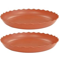 22 Inch Plastic Plant Saucer Tray Terracotta Garden Water Plate for Pots Pack of 2
