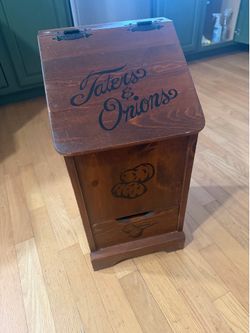 Vintage Wooden Potato & Onion Storage Bin