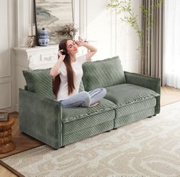 Sage green corduroy modular furniture piece  New 150