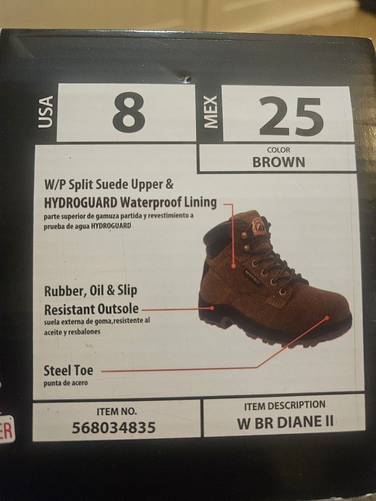 Women's Size 8 Steel Toe Boots
